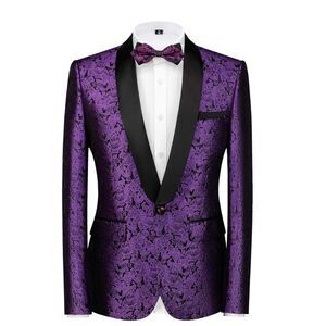 Men’s Purple Paisley Tuxedo Jacket Prom Party Wedding Size 30 NWOT